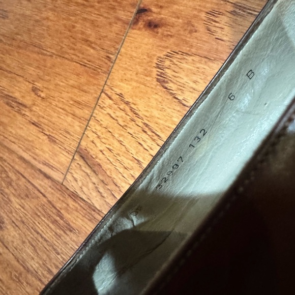 Salvatore Ferragamo Brown Leather Flats with Gold Accent - Picture 4 of 6